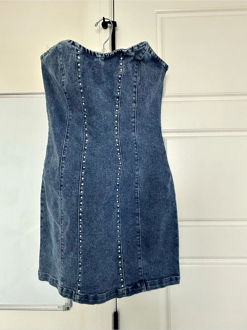 Altar'd State Studded Denim Mini Dress Blue XS Like New